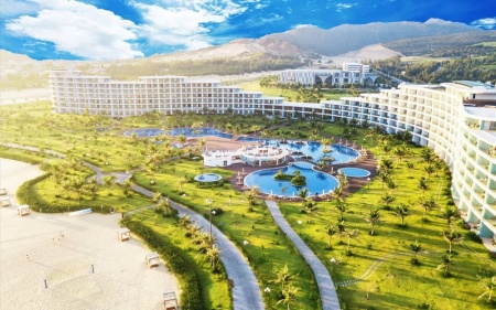 Nội thất Quang Đông cung cấp Giường tắm nắng giả mây QD - 533 cho FLC Luxury Resort