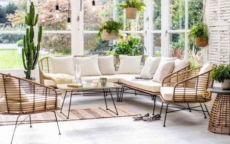 Sofa góc dùng cho sân vườn QD - 705