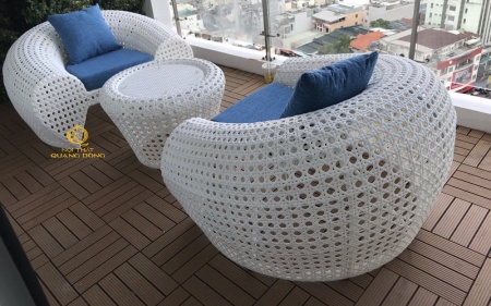 bàn ghế giả mây QD - 2025