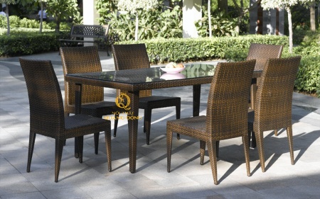 bàn ghế giả mây QD-2036