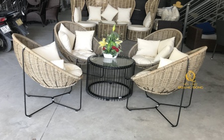 bàn ghế giả mây QD-2045