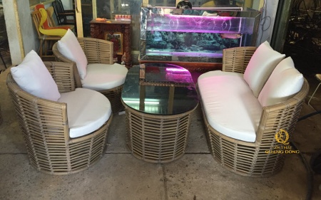 bàn ghế giả mây QD - 2056