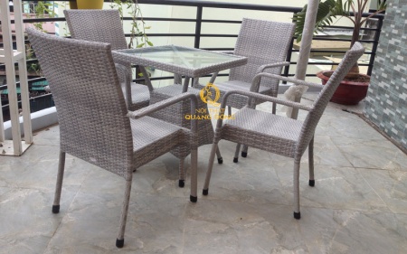 bàn ghế giả mây QD-207