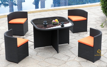 bàn ghế giả mây QD-2071