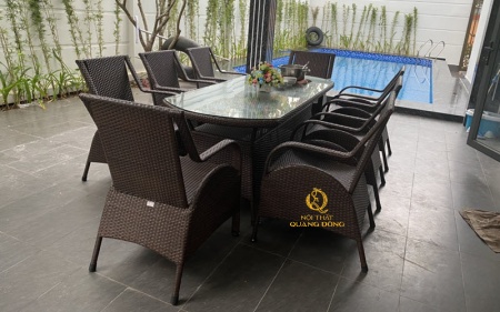 bàn ghế giả mây QD-2076