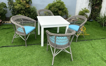 Bàn ghế giả mây QD - 2084