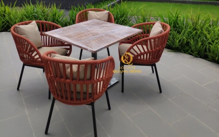 Bàn ghế giả mây QD - 2085