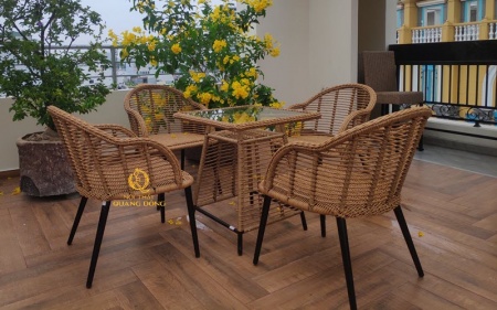 Bàn ghế giả mây QD-2090