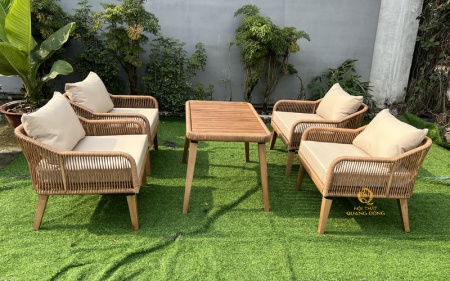 Bàn ghế giả mây QD-2102