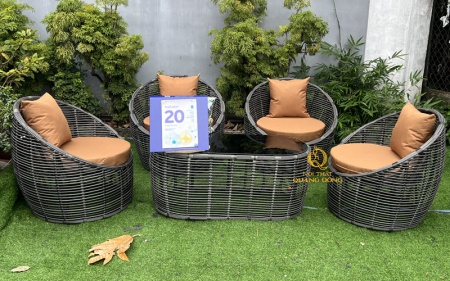 Bàn ghế giả mây QD-2117