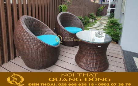 bàn ghế giả mây QD - 211