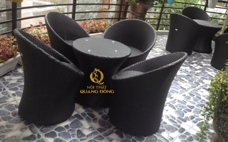bàn ghế giả mây QD-266