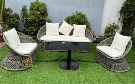 bàn ghế giả mây QD - 277