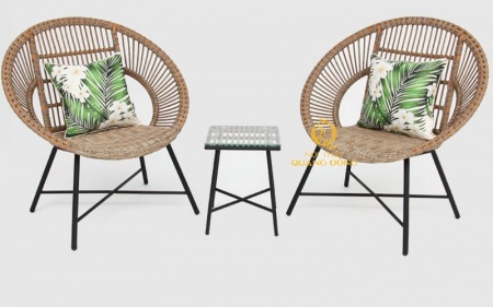bàn ghế giả mây QD-282