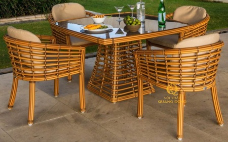bàn ghế giả mây QD - 295