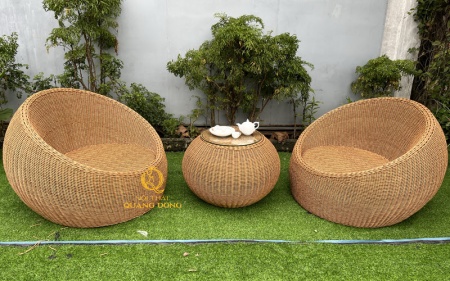 bàn ghế giả mây QD - 306
