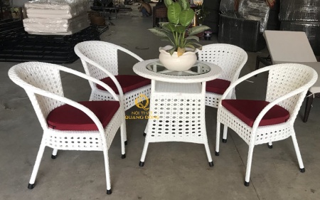 bàn ghế giả mây QD - 325