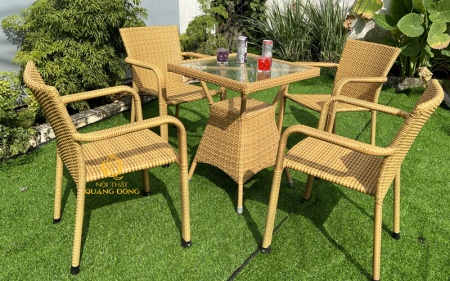 bàn ghế giả mây QD-326