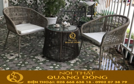bàn ghế giả mây QD - 328