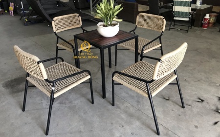 bàn ghế giả mây QD - 337