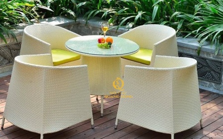bàn ghế giả mây QD-362