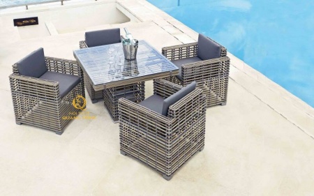 bàn ghế giả mây QD-366
