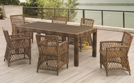 Bàn ghế giả mây QD - 375