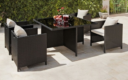 bàn ghế giả mây QD-391