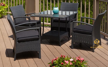 bàn ghế giả mây QD-396