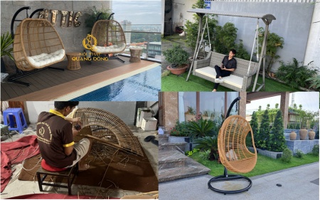 Xích đu trang trí sân vườn