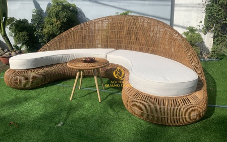 Biến sân vườn thành resort mini với sofa giả mây QD-712 Nội thất Quang Đông
