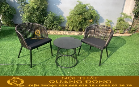 Những mẫu bàn ghế mây nhựa 2 ghế 1 bàn cho ban công
