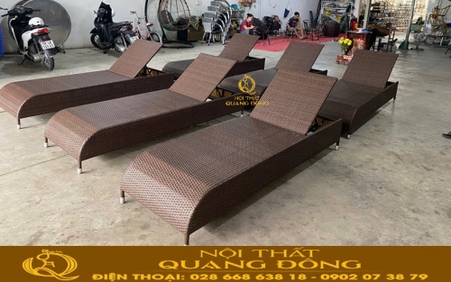 Ghế nằm hồ bơi QD-1277 ghi hình tại xưởng Nội Thất Quang Đông
