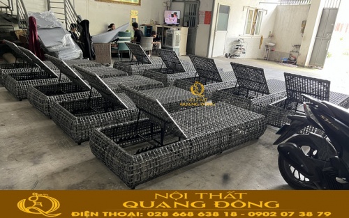 Ghế nằm hồ bơi QD-1281 vừa mới hoàn thành tại xưởng Nội thất Quang Đông