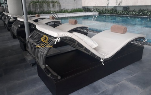 ghế hồ bơi QD-579 màu xám đen