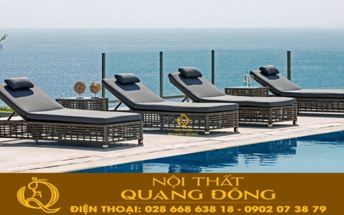 Ghế nằm hồ bơi giả mây QD - 583 mang đậm phong cách nghỉ dưỡng