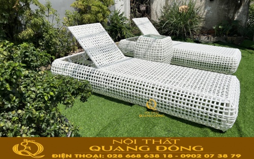 Ghế nằm hồ bơi QD-588 màu trắng