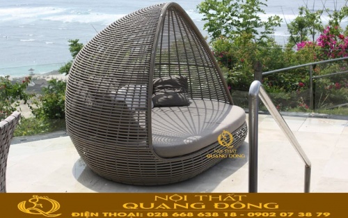 Giường tắm nắng có mái vòm cho bể bơi, bãi biển QD-533