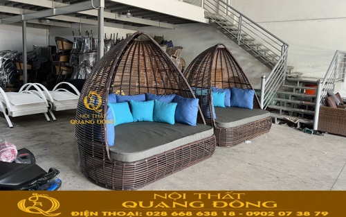 Mẫu giường tắm nắng QD-533 tại xưởng Nội Thất Quang Đông