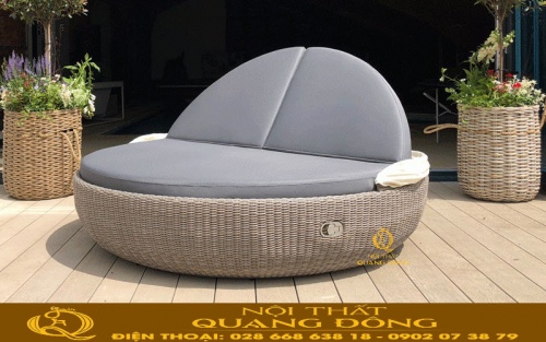 Giường tắm nắng mây nhựa QD-547 