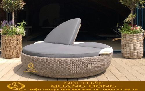 Giường tắm nắng mây nhựa QD-547 