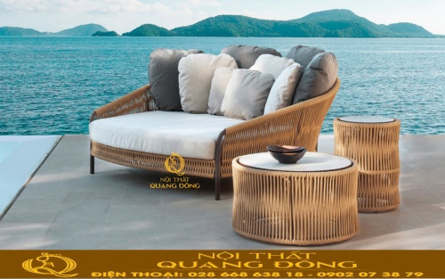 Giường tắm nắng mây nhựa QD-548