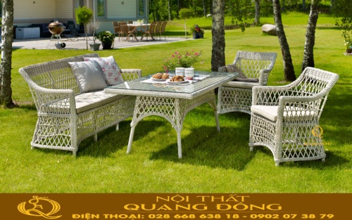 Sofa giả mây QD-699 thanh lịch cho không gian sân vườn