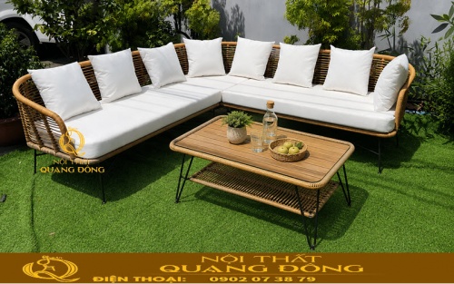 Sofa góc sân vườn QD-705 thiết kế hiện đại