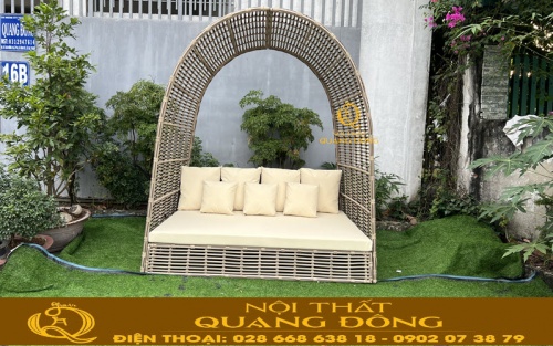 Sofa mây nhựa QD - 708 điểm nhấn nổi bật cho không gian sân vườn