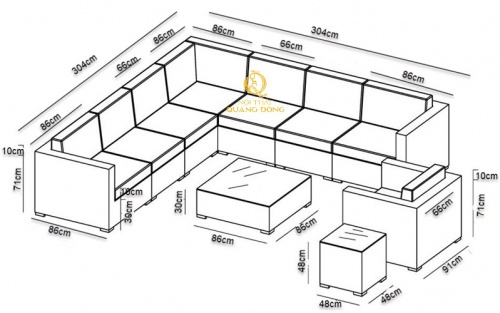 Sofa mây nhựa QD-715