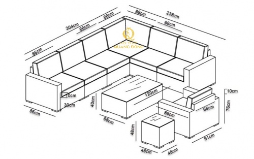 Sofa mây nhựa QD-729