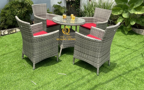 bàn ghế giả mây QD - 064