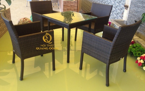 bàn ghế giả mây QD - 198