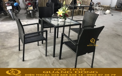 Mẫu ghế giả mây cho quán cafe